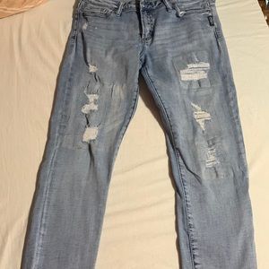 Light wash distressed Silver Jeans